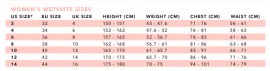 Sistr size chart